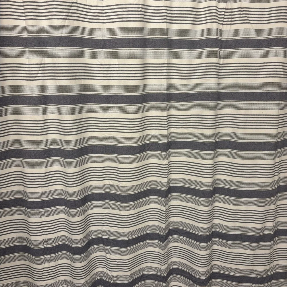 RALPH LAUREN Striped Gray and White Shower Curtain